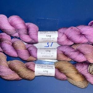 Unique Sheep Ling Gradient Yarn Set, Pinks and Browns, 3 Skein Lot, Lace Weight